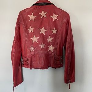 Mauritius Red Leather Star Jacket